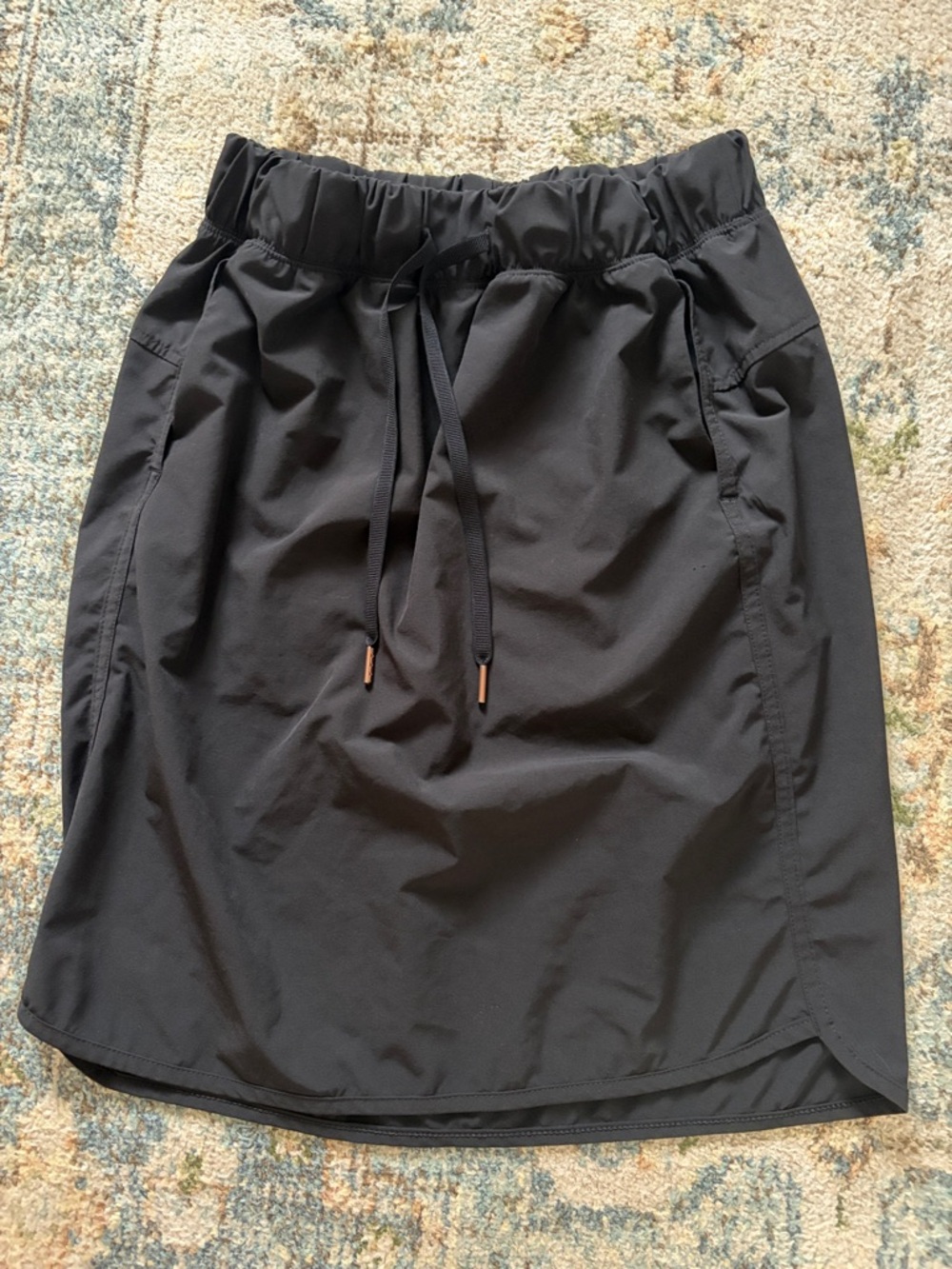 Calia High Waisted Black Drawstring Black Skirt